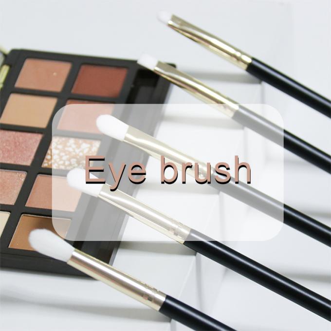 5PCS Eyeshadow Makeup Brush Set Black Wooden Handle Eyeliner Cosmetic Multifunction(图1)