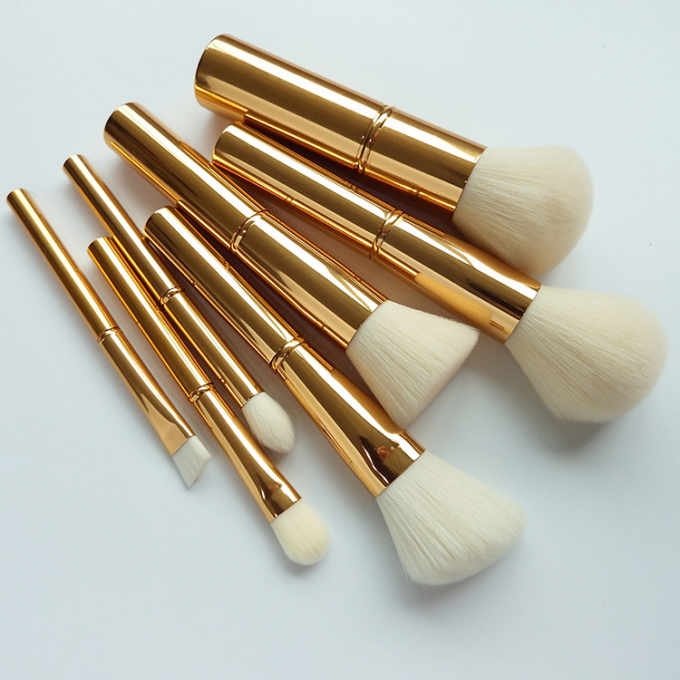 Premium Oval Makeup Brush Set Shiny Gold Cruelty Free(图1)