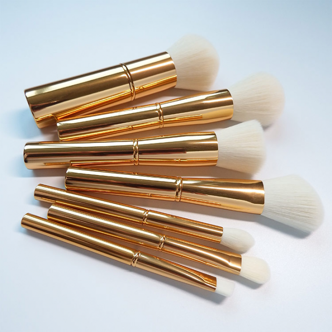 Premium Oval Makeup Brush Set Shiny Gold Cruelty Free(图2)