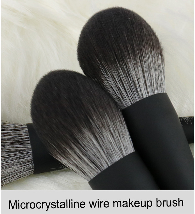 10pcs Premium Cosmetic Makeup Brush Set Cruelty Free Microcrystalline Hair Rubber Oil Processing(图1)