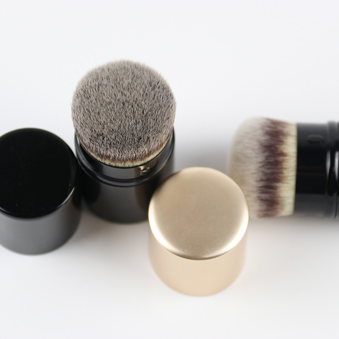 Powder Retractable Makeup Brush Aluminum Handle skin friendly(图2)