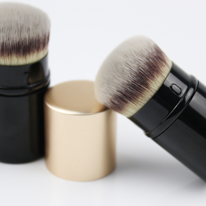 Powder Retractable Makeup Brush Aluminum Handle skin friendly(图1)