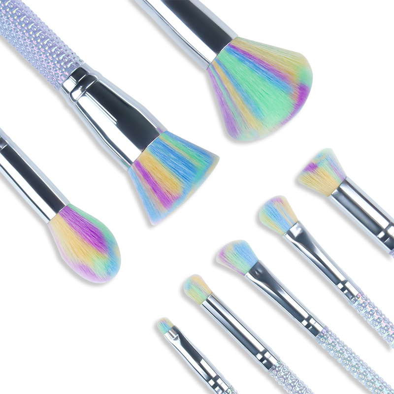 New design rainbow makeup brush set beautiful smooth product