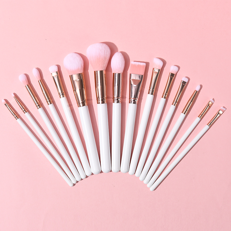 15pcs High quality wood handle makeup br